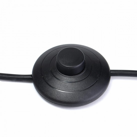 1M Circular Lighting Button Switch with 3 Core Inline Flex Cord for Table Desk Lamp