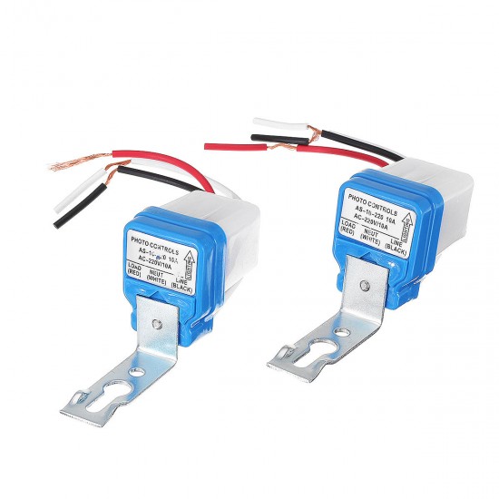 2PCS Waterproof 10A Automatic ON/OFF Road Light Switch Photoswitch Sensor Photocell Lamp AC110V AC220V