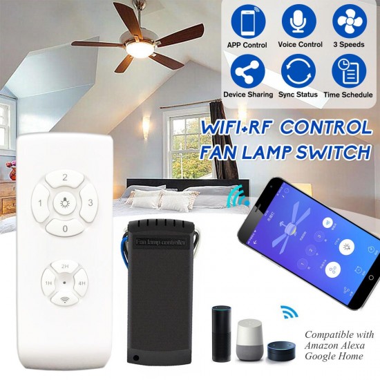 AC110V-240V WIFI RF APP Timing Wireless Remote Control Smart Light Switch Kit for Universal Ceiling Fan Lamp AC110V-240V WIFI RF APP Timing Wireless Remote Control Smart Light Switch Kit for Universal Ceiling Fan Lamp