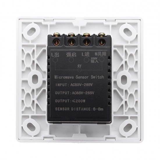 AC85-265V 200W Radar Microwave Sensor Light Switch for Office Corridor Underground AC85-265V 200W Radar Microwave Sensor Light Switch for Office Corridor Underground