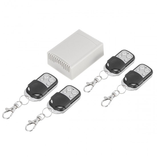 DC12V 4 Transmitter & Receiver Relay 4CH 433MHz Wireless Remote Control Light Switch DC12V 4 Transmitter & Receiver Relay 4CH 433MHz Wireless Remote Control Light Switch