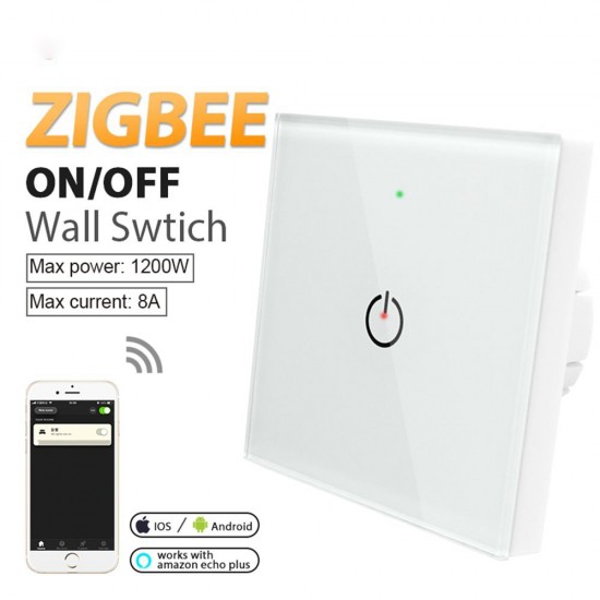 GL-W-001Z AC100-240V 1 Gang 1 Way Smart Light Switch Work With Zigee Amazon Echo Philip Hue