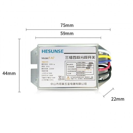 F-A7 3 Ways Subsection Light Switch Segmentation Module for Household Appliance AC220-250V