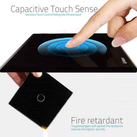 Black Crystal Glass Touch Dimmer Switch VL-C301D-62 AC110-250V Black Crystal Glass Touch Dimmer Switch VL-C301D-62 AC110-250V