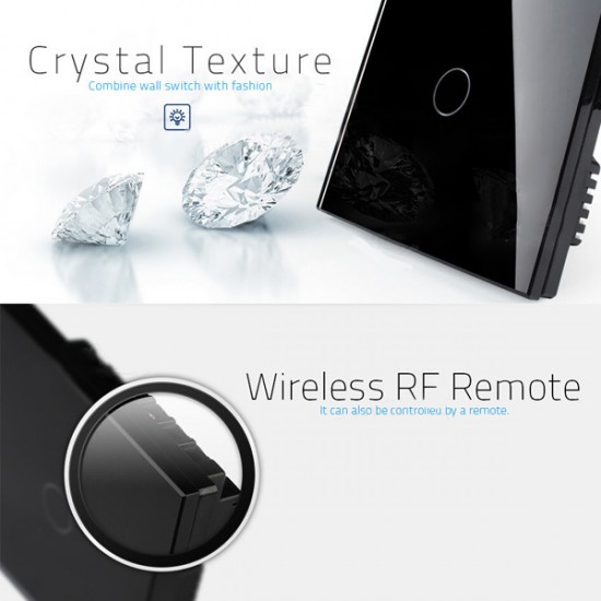 Black Crystal Glass Touch Dimmer Switch VL-C301D-62 AC110-250V Black Crystal Glass Touch Dimmer Switch VL-C301D-62 AC110-250V