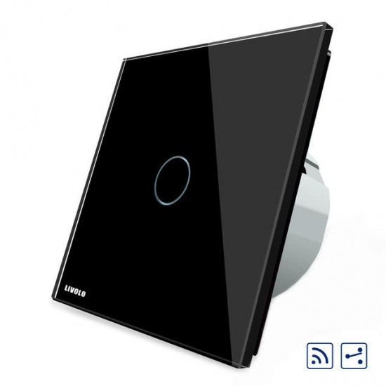 Black Glass Touch Panel Intermediate & Remote EU Switch VL-C701SR-12