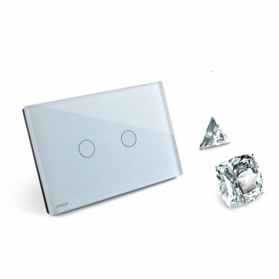 White Crystal Glass Touch Screen Switch VL-C302-81 AC110-250V White Crystal Glass Touch Screen Switch VL-C302-81 AC110-250V