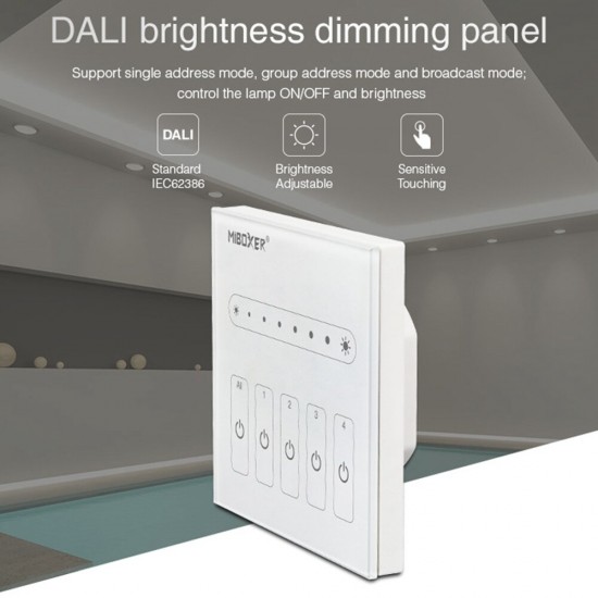 DP1/DP2/DP3 DALI 86 Touch Panel Single Color/CCT/RGB+CCT Smart Dimmer Controller for LED Strip Downlight DP1/DP2/DP3 DALI 86 Touch Panel Single Color/CCT/RGB+CCT Smart Dimmer Controller for LED Strip Downlight