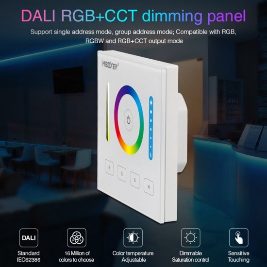 DP1/DP2/DP3 DALI 86 Touch Panel Single Color/CCT/RGB+CCT Smart Dimmer Controller for LED Strip Downlight DP1/DP2/DP3 DALI 86 Touch Panel Single Color/CCT/RGB+CCT Smart Dimmer Controller for LED Strip Downlight