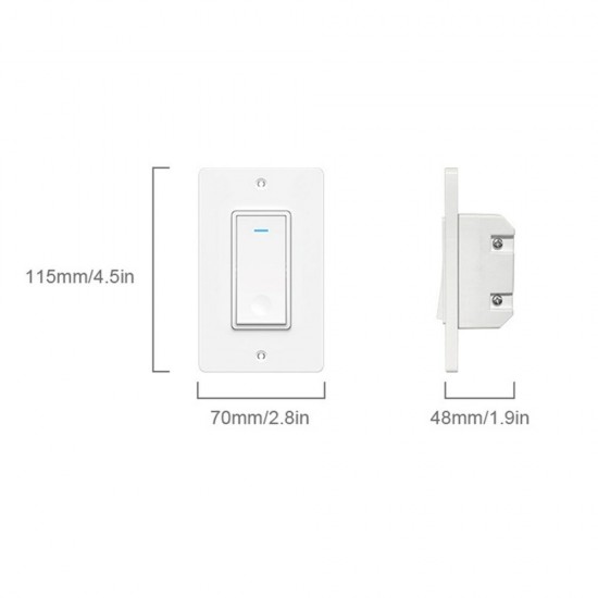 SW1 AC100-240V 10A Smart Switch Wall Light WIFI Remote For Alexa & Google IFTTT Control Smart Life