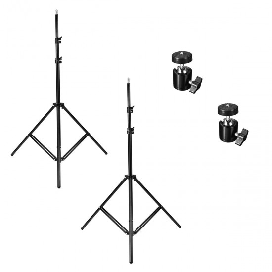 A Pair 2M 7ft Adjustable Video Ring Light Umbrella Lighting Tripod Stand Holder with 5M Strap
