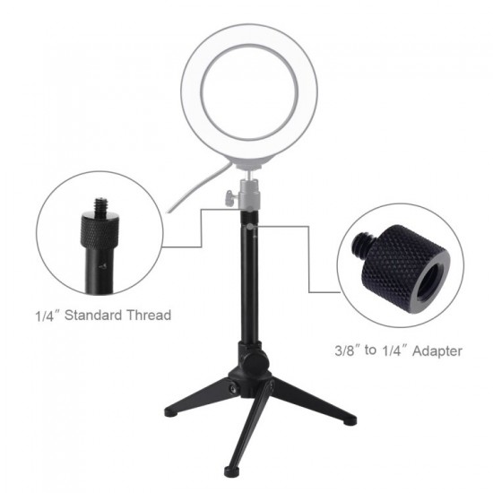 PU408 22cm Desktop Adjustable Tripod Stand Selfie Stick LED Ring Light Mount Holder for Live Broadcast PU408 22cm Desktop Adjustable Tripod Stand Selfie Stick LED Ring Light Mount Holder for Live Broadcast