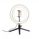 10 Inch LED Dimmable 3200K-5500K Video Ring Light with Phone Clip Tripod Head Mini Tripod
