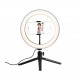 10 Inch LED Dimmable 3200K-5500K Video Ring Light with Phone Clip Tripod Head Mini Tripod 10 Inch LED Dimmable 3200K-5500K Video Ring Light with Phone Clip Tripod Head Mini Tripod