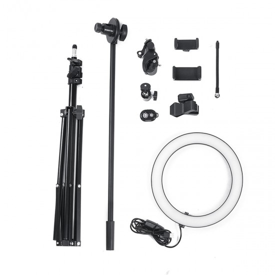 10 Inch LED Dimmable Video Ring Light Tripod Stand with Phone Holder bluetooth Selfie Shutter for Youtube Tik Tok Makeup Live Streaming 10 Inch LED Dimmable Video Ring Light Tripod Stand with Phone Holder bluetooth Selfie Shutter for Youtube Tik Tok Makeup Live Streaming