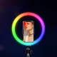 10 Inch RGB Colorful USB LED Ring Light Rainbow Fill light with Phone Clip 160cm Stand for Live Broadcast Photo 10 Inch RGB Colorful USB LED Ring Light Rainbow Fill light with Phone Clip 160cm Stand for Live Broadcast Photo