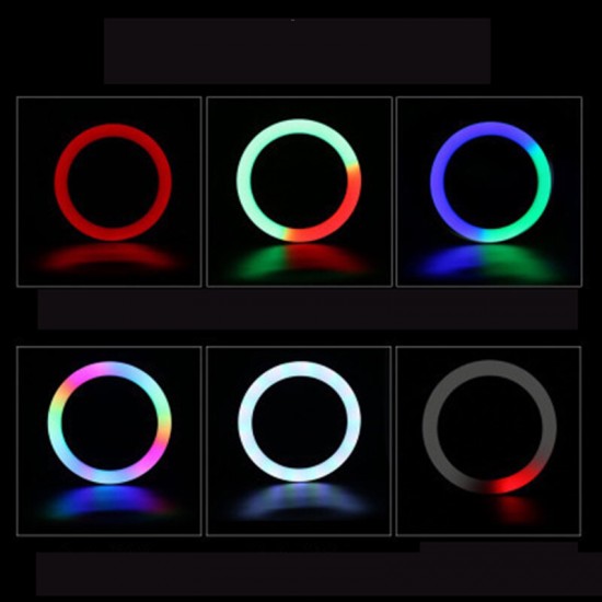 10 Inch RGB Colorful USB LED Ring Light Rainbow Fill light with Phone Clip 160cm Stand for Live Broadcast Photo 10 Inch RGB Colorful USB LED Ring Light Rainbow Fill light with Phone Clip 160cm Stand for Live Broadcast Photo