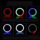 10 Inch RGB Colorful USB LED Ring Light Rainbow Fill light with Phone Clip 160cm Stand for Live Broadcast Photo