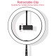 10 Inches 2200-12000K Dimmable LED Selfie Ring Light with Phone Holder Telescopic Base for TikTok Youtube Video Live