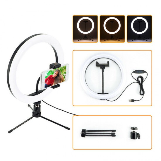 10 inch LED Ring Light 3 Modes 10 Brightness Adjustable bluetooth Selfie Ring Light Photography Beauty Light for Youtube Live Streaming