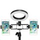 16cm LED Ring Light 10 Brightness Dimmable for Youtube Live Stream Tiktok Broadcast 2800-6500K Fill Light with Tripod Stand Dual Phone Clip