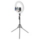 18 inch LED Ring Light 3 Phone Clip Dimmable Fill Light with 210cm Tripod Stand Remote Control for Youtube Tiktok Live Broadcast 18 inch LED Ring Light 3 Phone Clip Dimmable Fill Light with 210cm Tripod Stand Remote Control for Youtube Tiktok Live Broadcast