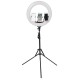 18 inch LED Ring Light 3 Phone Clip Dimmable Fill Light with 210cm Tripod Stand Remote Control for Youtube Tiktok Live Broadcast