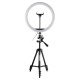 20cm 26cm 30cm LED Ring Light 3500-6500K 3 Color 10 Brightness Dimmable Makeup Beauty Fill Light for Youtube Live Tiktok Streaming Broadcast for 360° Rotation with 110cm Tripod