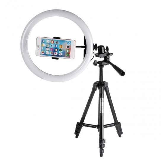 20cm 26cm 30cm LED Ring Light 3500-6500K 3 Color 10 Brightness Dimmable Makeup Beauty Fill Light for Youtube Live Tiktok Streaming Broadcast for 360° Rotation with 110cm Tripod