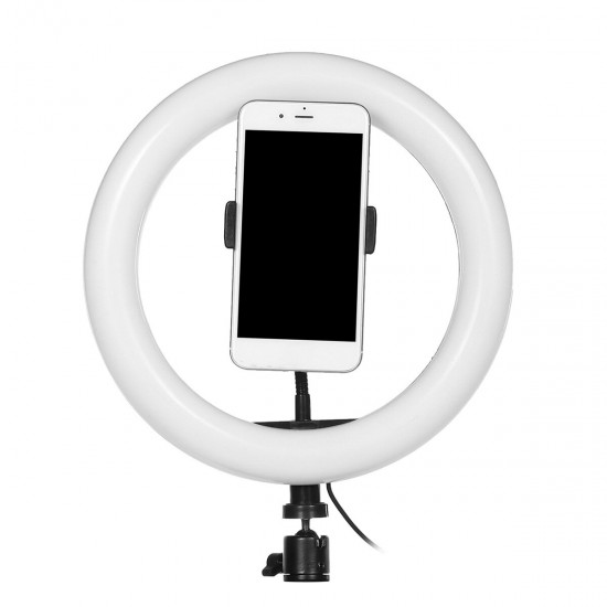 26cm 120 Lamp Beads LED Ring Light 3 Modes Dimmable Selfie Light with Phone Holder for Youtube Stream Video Makeup Live Selfie