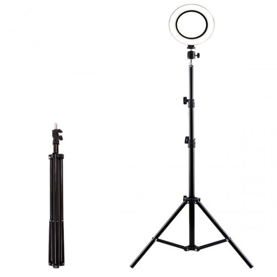 26cm 2700k-6500k Dimmable USB LED Ring Light with 50cm 160cm 210cm Tripod Phone Holder for Youtube Video Makeup Selfie