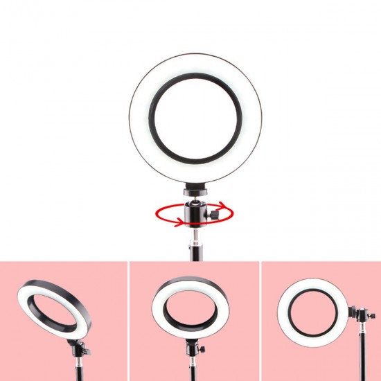 26cm 2700k-6500k Dimmable USB LED Ring Light with 50cm 160cm 210cm Tripod Phone Holder for Youtube Video Makeup Selfie