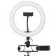 26cm LED Ring Light for Youtube Live Stream Tiktok Broadcast 10 Brightness Dimmable 2800-6500K Makeup Fill Light with Tripod Stand Dual Phone Clip