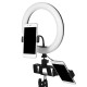 26cm LED Ring Light for Youtube Live Stream Tiktok Broadcast 10 Brightness Dimmable 2800-6500K Makeup Fill Light with Tripod Stand Dual Phone Clip