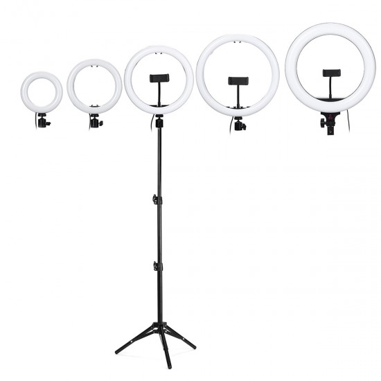 7/10/13/15/18 Inch LED Ring Light Studio Fill Light Tripod Stand Photo Makeup Live Dimmable Lamp for Youtube Tiktok Streaming Broadcast Vlogging