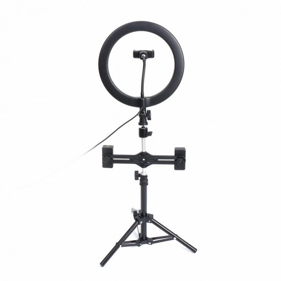 8 Inch Video Photography Live Streaming Ring Light with 50cm Light Stand 3 Phone Clip