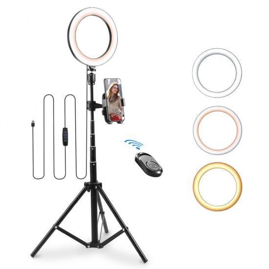 8 inch LED Ring Light with Tripod Stand&Phone Holder Moreslan Dimmable Selfie Ring Light LED Camera Ringlight for YouTube with Phone Xs Max XR Android