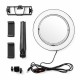 8.7/12.6 Inch LED Dimmable Video Ring Light Tripod Stand with Mirror 2 Phone Clip for Youtube Tik Tok Makeup Live Streaming