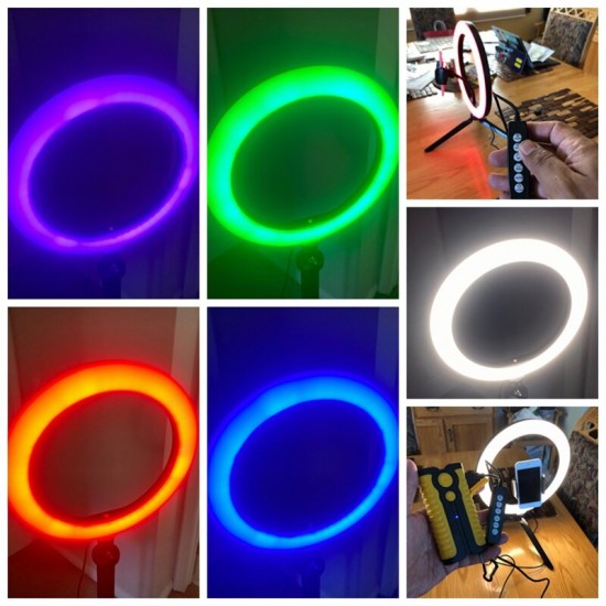 BW-SL5 RGB Ring Light Selfie Lamp Ring Light Ringlamp for Youtube Tiktok Makeup Photography Light for Live Broadcast