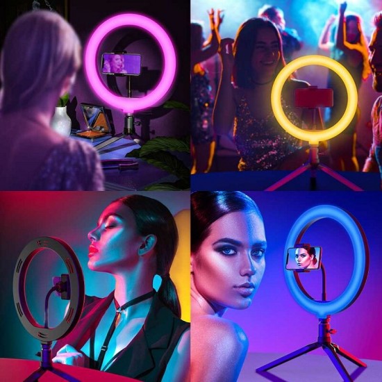 BW-SL5 RGB Ring Light Selfie Lamp Ring Light Ringlamp for Youtube Tiktok Makeup Photography Light for Live Broadcast