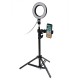 Dimmable LED Studio Camera Ring Light Makeup Photo Lamp Selfie Stand USB Plug Tripod with Phone Holder for Youtube Video