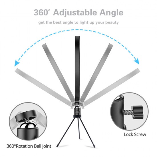 LE-10 18W 3200K-5500K 10inch Dimmable LED Selfie Ring Light USB Photography Video Fill Light with Phone Holder Mini BallHead LE-10 18W 3200K-5500K 10inch Dimmable LED Selfie Ring Light USB Photography Video Fill Light with Phone Holder Mini BallHead