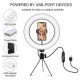 LE-10 18W 3200K-5500K 10inch Dimmable LED Selfie Ring Light USB Photography Video Fill Light with Phone Holder Mini BallHead