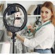 LE-620B-02 24W 3200-5500K 14inch Dimmable LED Selfie Ring Light Photography Video Fill Light Ring Lamp with Phone Clip