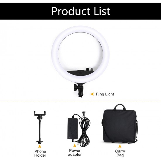 LE-620B-02 24W 3200-5500K 14inch Dimmable LED Selfie Ring Light Photography Video Fill Light Ring Lamp with Phone Clip LE-620B-02 24W 3200-5500K 14inch Dimmable LED Selfie Ring Light Photography Video Fill Light Ring Lamp with Phone Clip