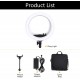 LE-620B-02 24W 3200-5500K 14inch Dimmable LED Selfie Ring Light Photography Video Fill Light Ring Lamp with Phone Clip