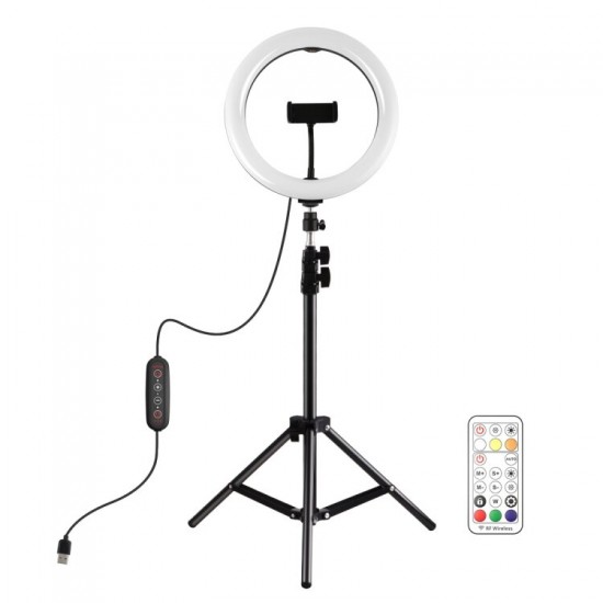 PK3081B 26cm Marquee RGBWW LED Ring Light 168 LED Dual-color Temperature Dimmable Vlogging Photography Video Ring Lights PK3081B 26cm Marquee RGBWW LED Ring Light 168 LED Dual-color Temperature Dimmable Vlogging Photography Video Ring Lights