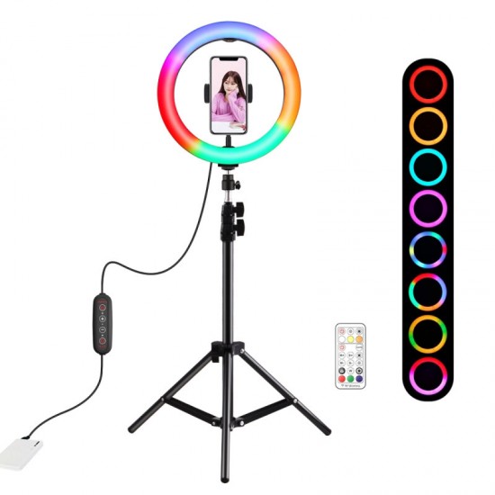 PK3081B 26cm Marquee RGBWW LED Ring Light 168 LED Dual-color Temperature Dimmable Vlogging Photography Video Ring Lights