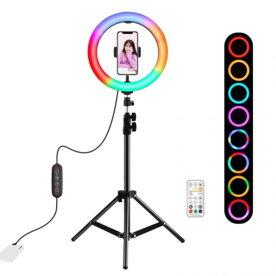 PK3081B 26cm Marquee RGBWW LED Ring Light 168 LED Dual-color Temperature Dimmable Vlogging Photography Video Ring Lights PK3081B 26cm Marquee RGBWW LED Ring Light 168 LED Dual-color Temperature Dimmable Vlogging Photography Video Ring Lights
