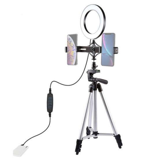 PKT3034 6.2 Inch USB Video Ring Light with Tripod Light Stand Dual Phone Clip for Tik Tok Youtube Live Streaming PKT3034 6.2 Inch USB Video Ring Light with Tripod Light Stand Dual Phone Clip for Tik Tok Youtube Live Streaming